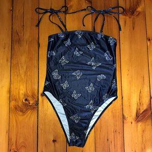 Shein | Blue with white butterflies one piece